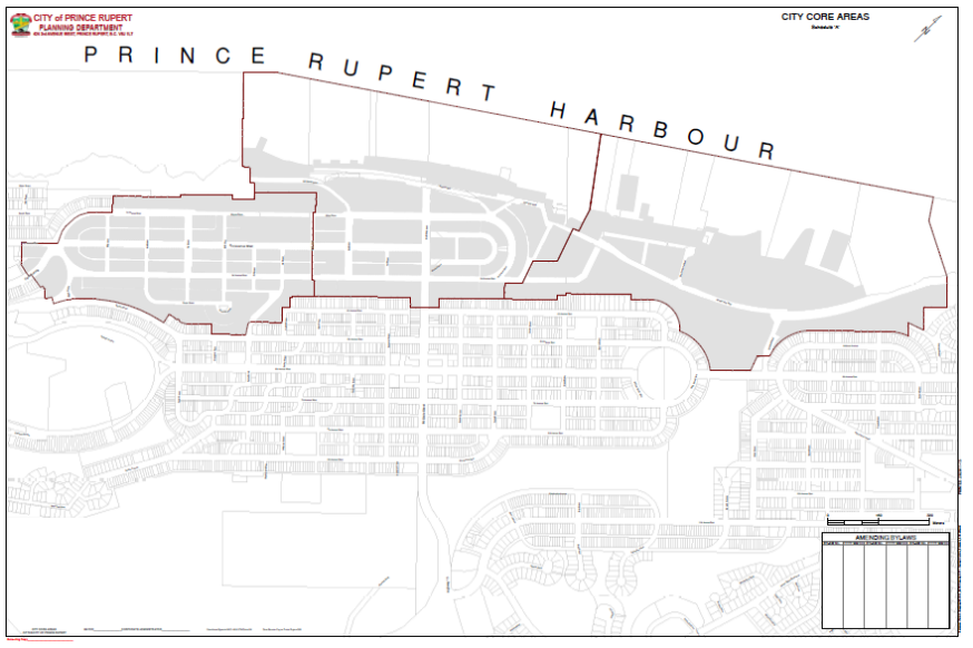 Map of downtown Prince Rupert.