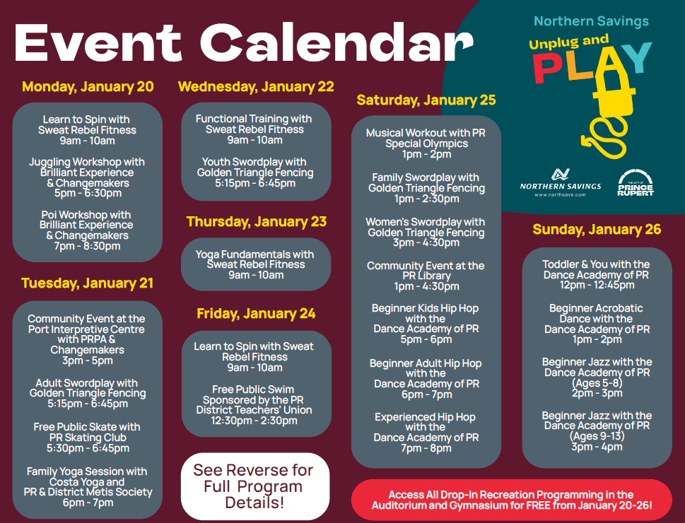 event schedule for Unplug and Play