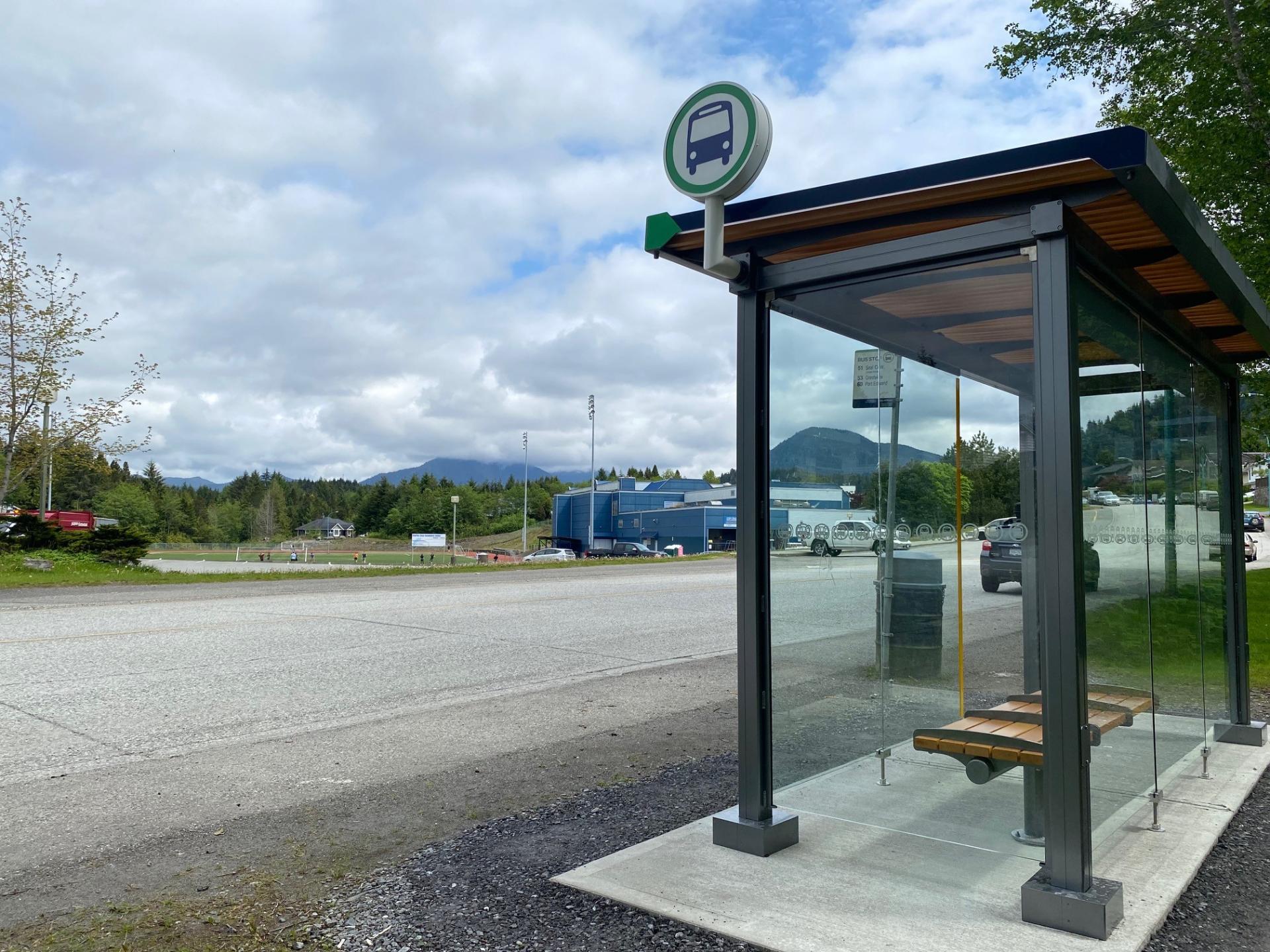 new bus stop at Charles Hays Secondary